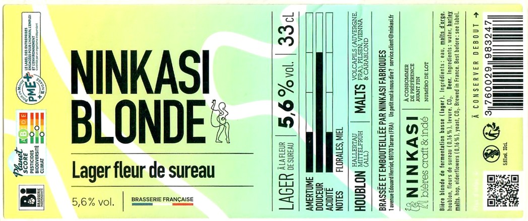 Etiquette BRASSERIE NINKASI 39