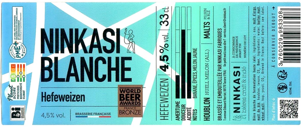 Etiquette BRASSERIE NINKASI 45