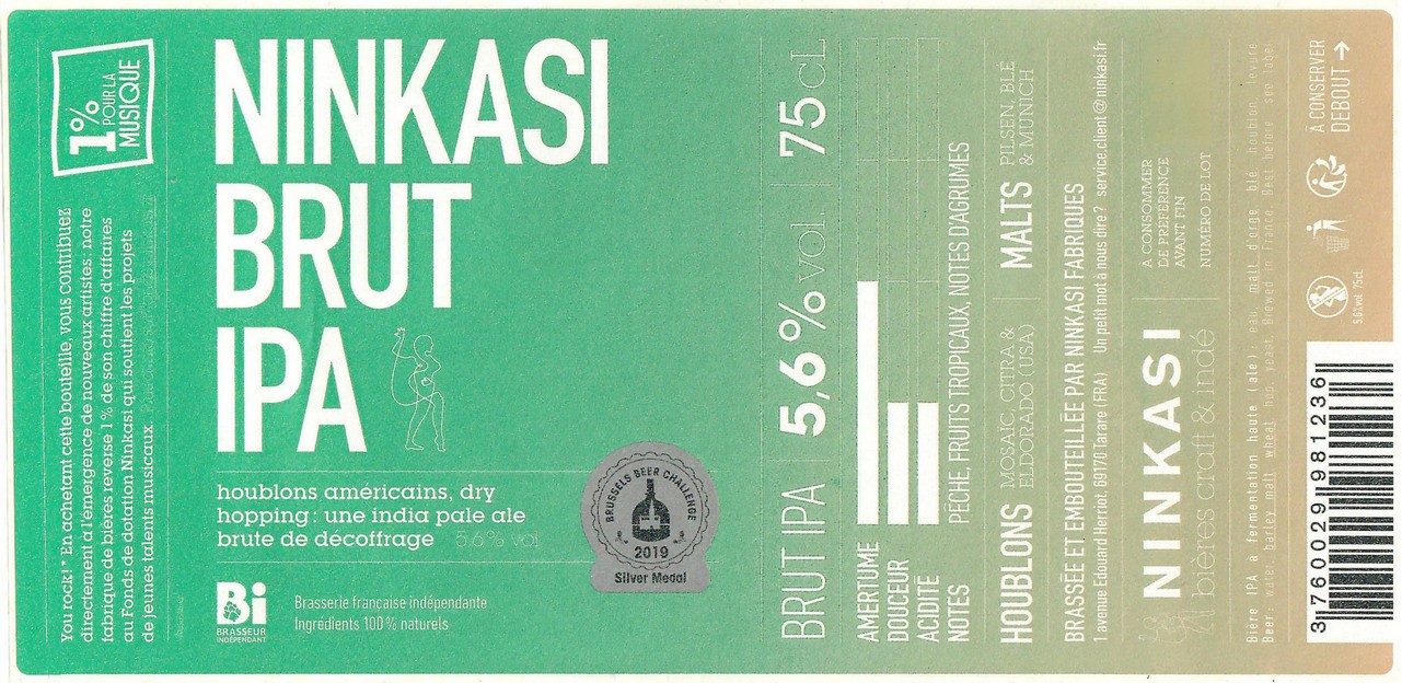 Etiquette BRASSERIE NINKASI 57