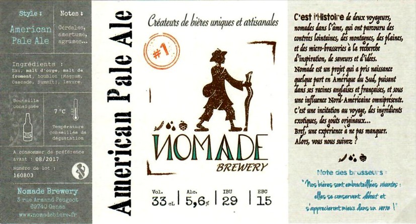 Etiquette BRASSERIE NOMADE 01