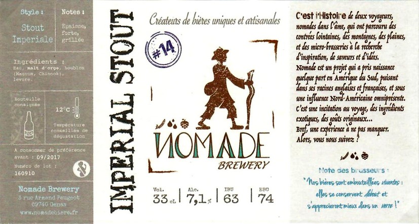 Etiquette BRASSERIE NOMADE 13