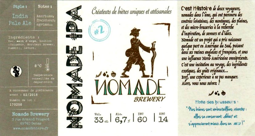 Etiquette BRASSERIE NOMADE 17