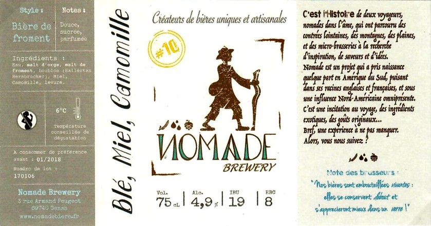 Etiquette BRASSERIE NOMADE 18