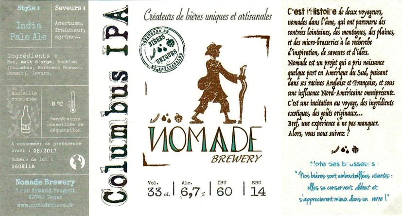 Etiquette BRASSERIE NOMADE 19