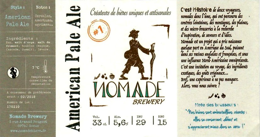 Etiquette BRASSERIE NOMADE 20