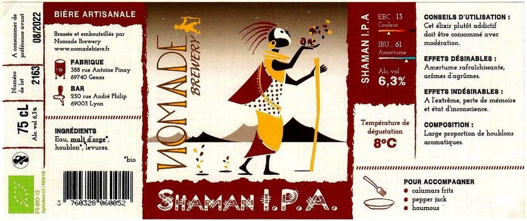 Etiquette BRASSERIE NOMADE 44