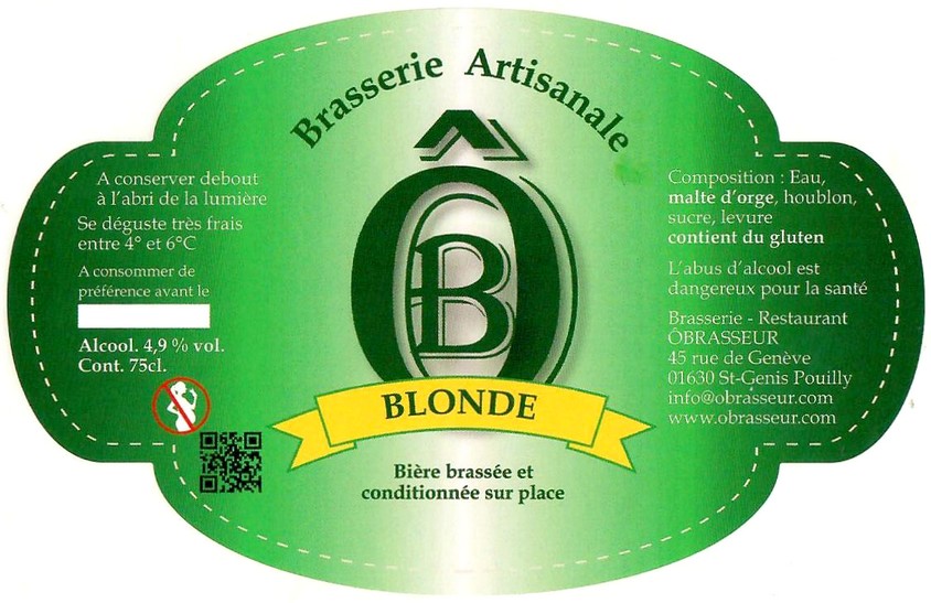 Etiquette BRASSERIE O BRASSEUR 07