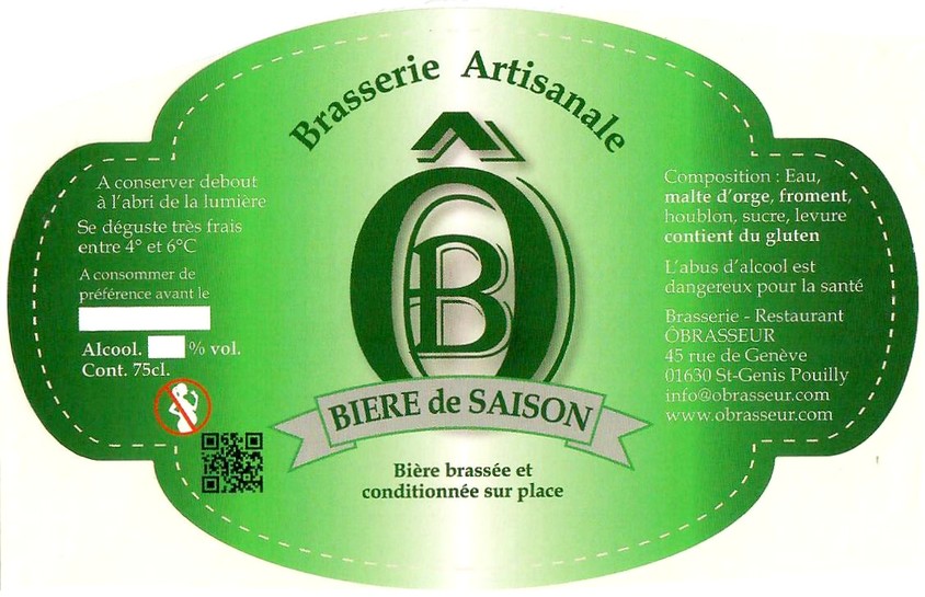 Etiquette BRASSERIE O BRASSEUR 08