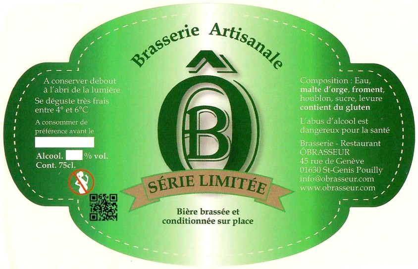 Etiquette BRASSERIE O BRASSEUR 09