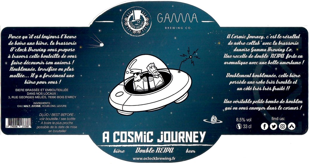 Etiquette BRASSERIE O CLOCK 39