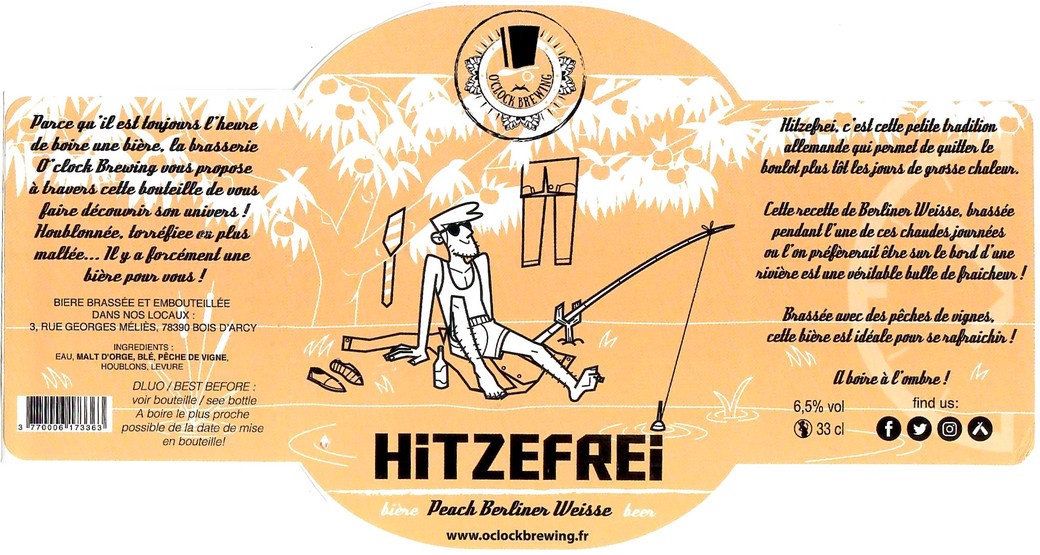 Etiquette BRASSERIE O CLOCK 40