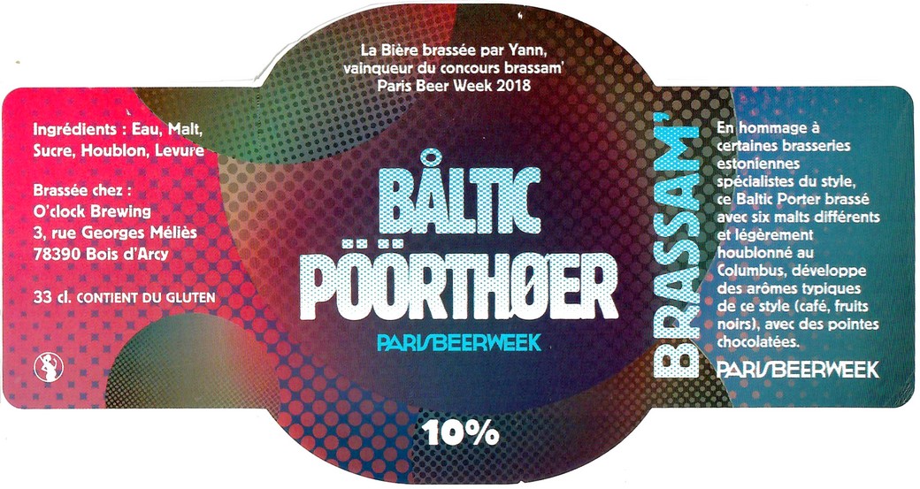 Etiquette BRASSERIE O CLOCK 41