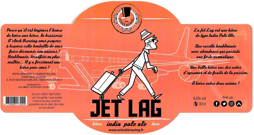 Etiquette BRASSERIE O CLOCK 42