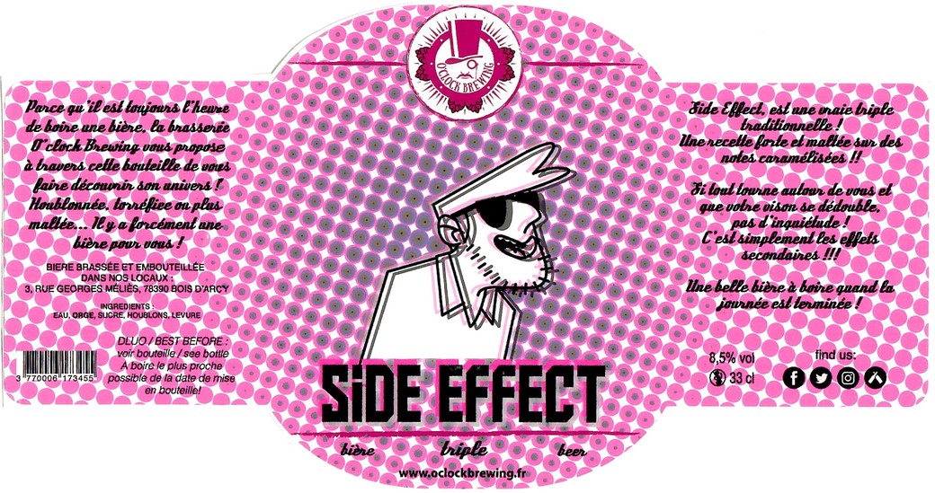 Etiquette BRASSERIE O CLOCK 48