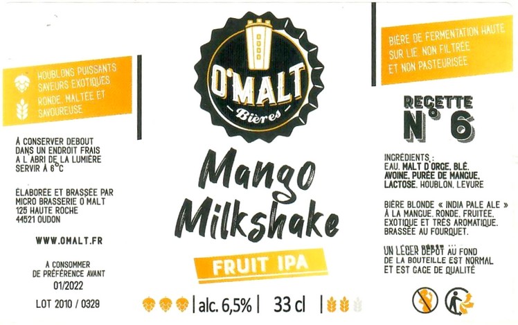 Etiquette BRASSERIE O MALT 10