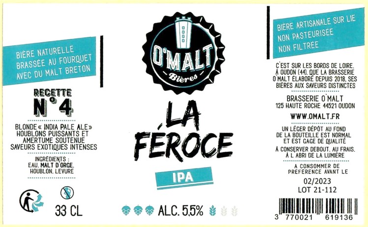 Etiquette BRASSERIE O MALT 14