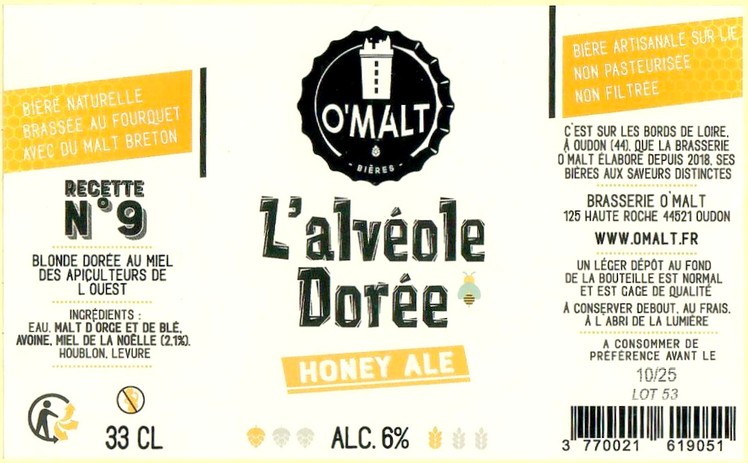 Etiquette BRASSERIE O MALT 20