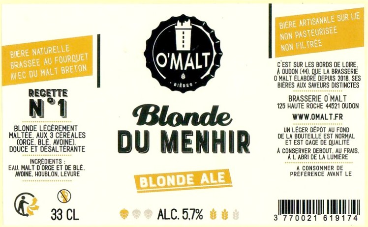 Etiquette BRASSERIE O MALT 21