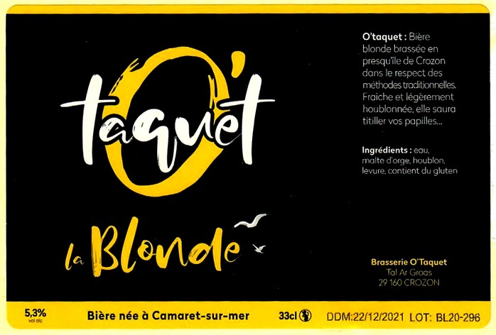 etiquette BRASSERIE O TAQUET 01
