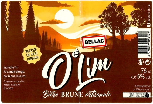 Etiquette BRASSERIE O'LIM 22