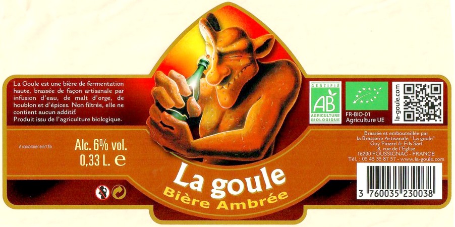 Etiquette BRASSERIE LA GOULE 15