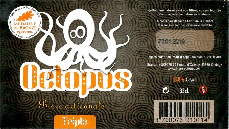 Etiquette BRASSERIE OCTOPUS 32
