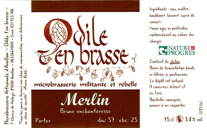 Etiquette BRASSERIE ODILE T'EN BRASSE 03