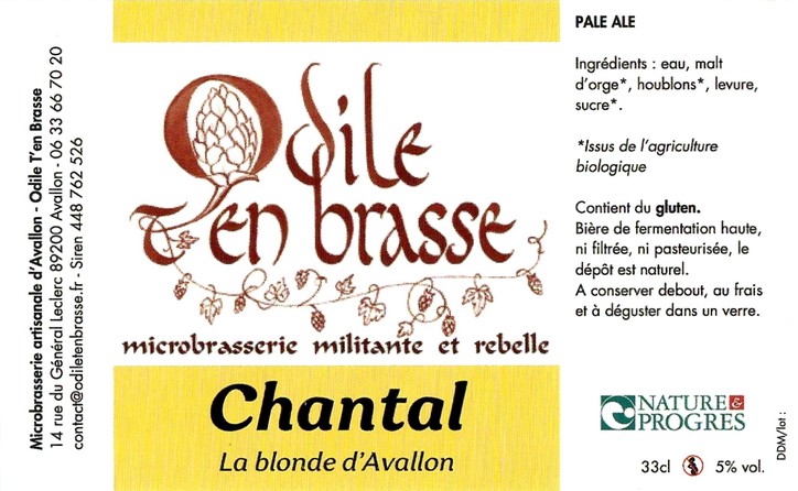 Etiquette BRASSERIE ODILE T'EN BRASSE 08