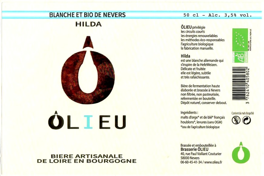 Etiquette BRASSERIE OLIEU 03