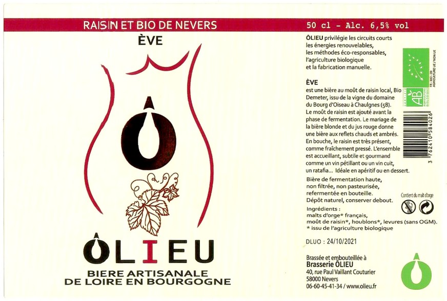 Etiquette BRASSERIE OLIEU 06