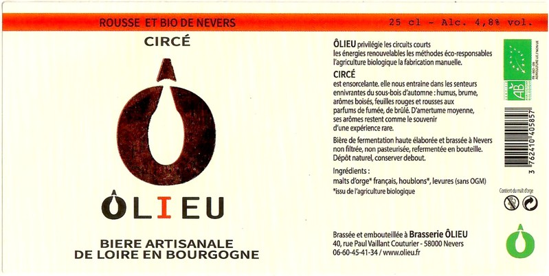 Etiquette BRASSERIE OLIEU 08