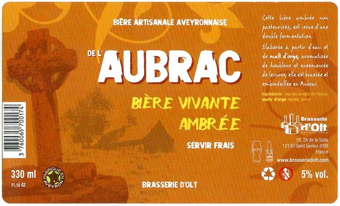 Etiquette BRASSERIE OLT 42