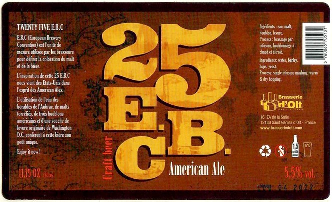 Etiquette BRASSERIE OLT 44