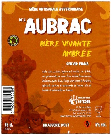 Etiquette BRASSERIE OLT 45