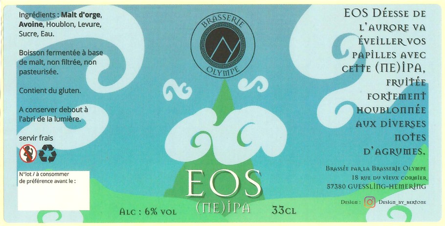 Etiquette BRASSERIE OLYMPE 11