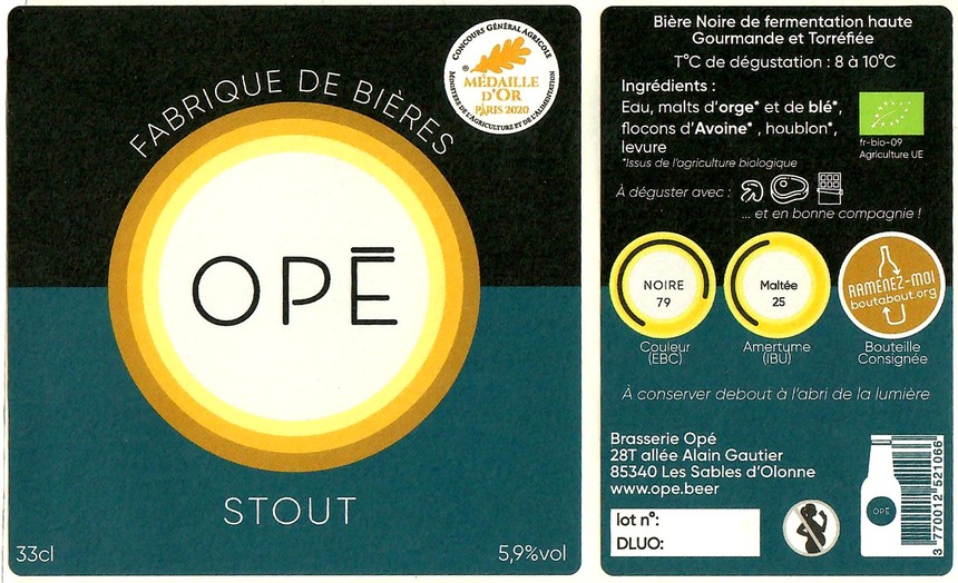 Etiquette BRASSERIE OPE 17