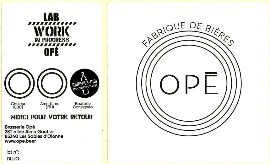 Etiquette BRASSERIE OPE 23