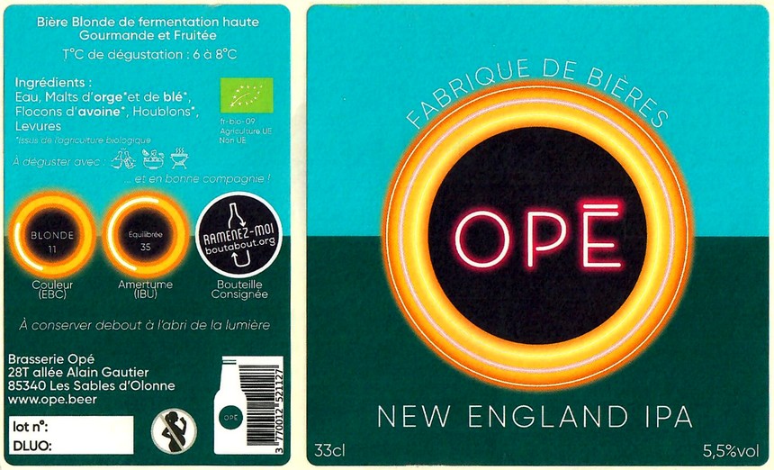 Etiquette BRASSERIE OPE 36