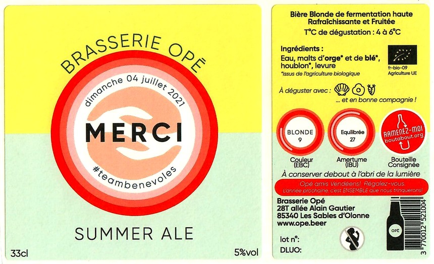 Etiquette BRASSERIE OPE 43