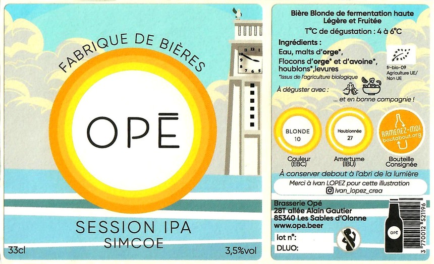 Etiquette BRASSERIE OPE 49