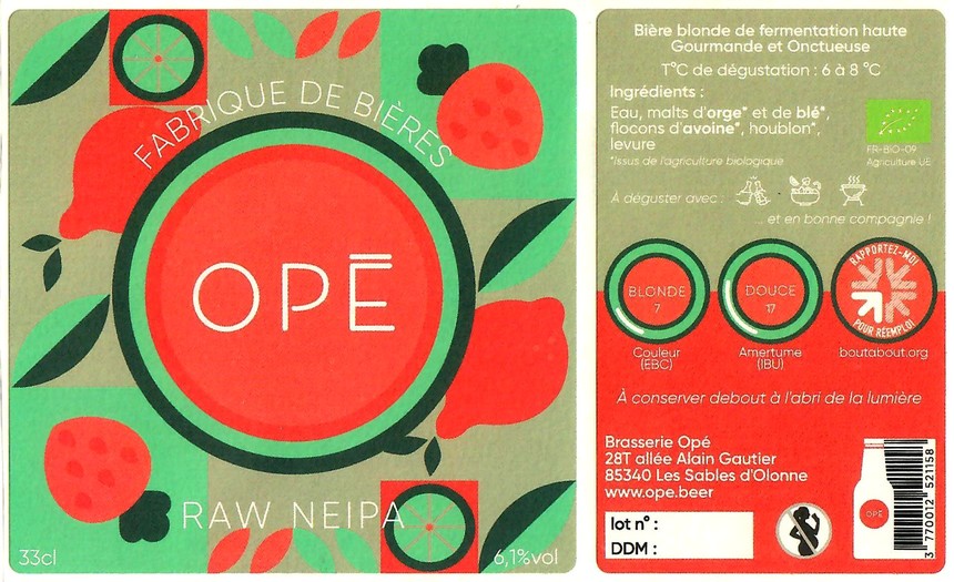 Etiquette BRASSERIE OPE 51