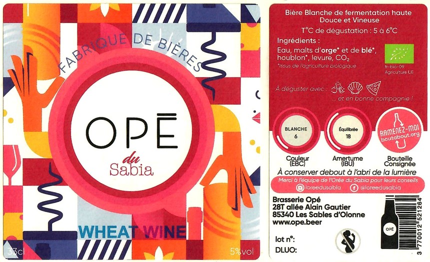 Etiquette BRASSERIE OPE 54