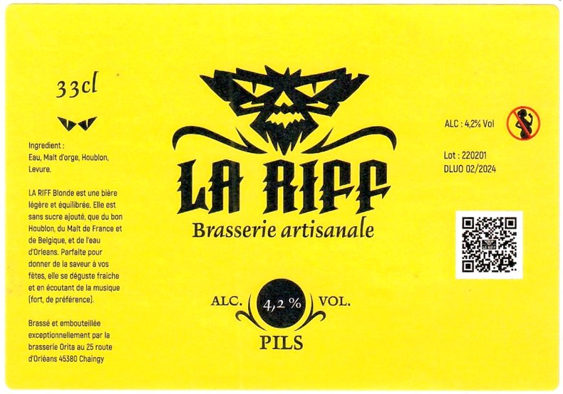 Etiquette BRASSERIE ORITA 01