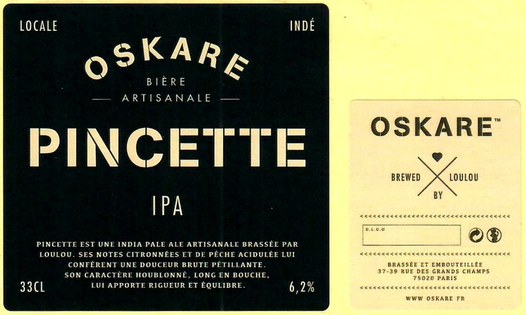 Etiquette BRASSERIE OSKARE 02