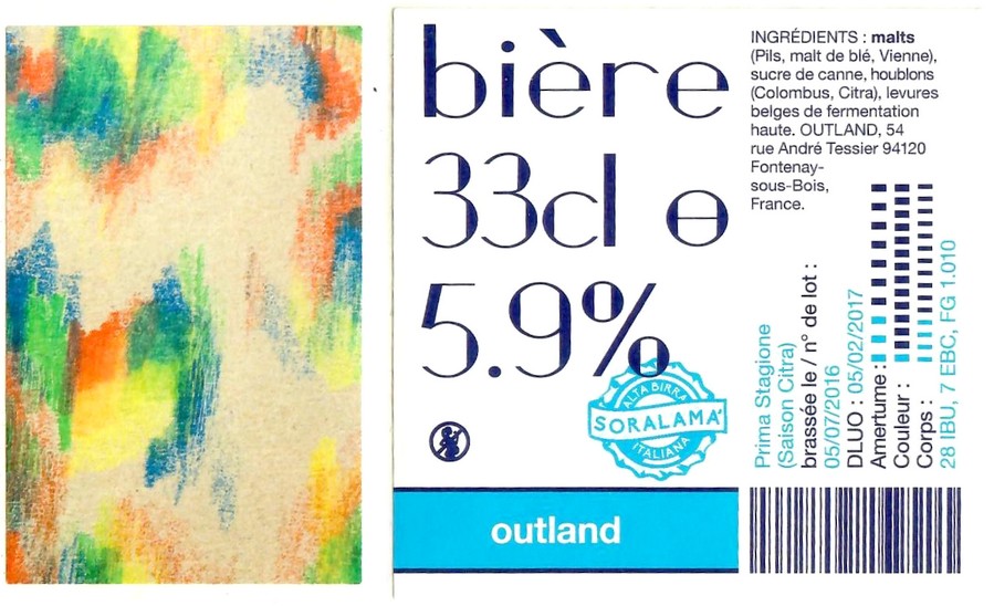Etiquette BRASSERIE OUTLAND 27