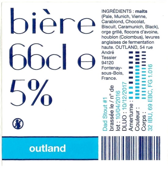 Etiquette BRASSERIE OUTLAND 40B