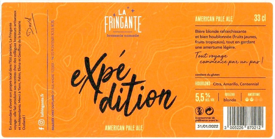 Etiquette BRASSERIE OUTLAND 43