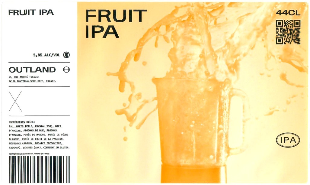 Etiquette BRASSERIE OUTLAND 55