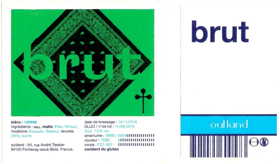 Etiquette BRASSERIE OUTLAND 60