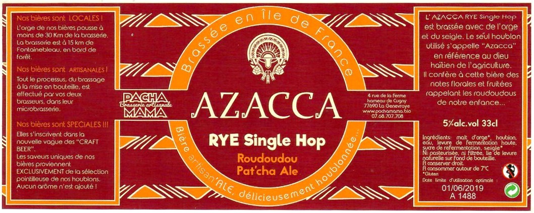 Etiquette BRASSERIE PACHAMAMA 20